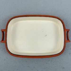 Vintage Dansk Orecast Rectangular Skillet Lid Baker Orange Quistgaard JHQ As-Is
